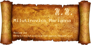 Milutinovics Marianna névjegykártya
